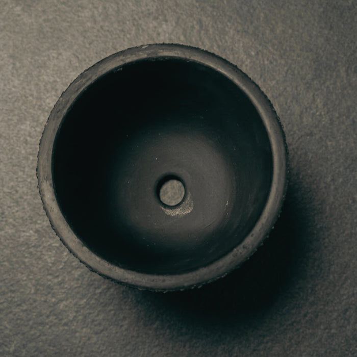 Textured Matte Black Terracotta Planter Pot for Indoor Plants