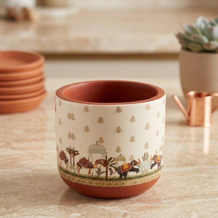 Handpainted Terracotta Plant Pot –