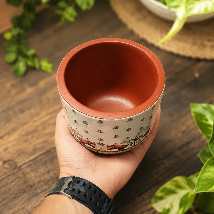 Handpainted Terracotta Plant Pot –