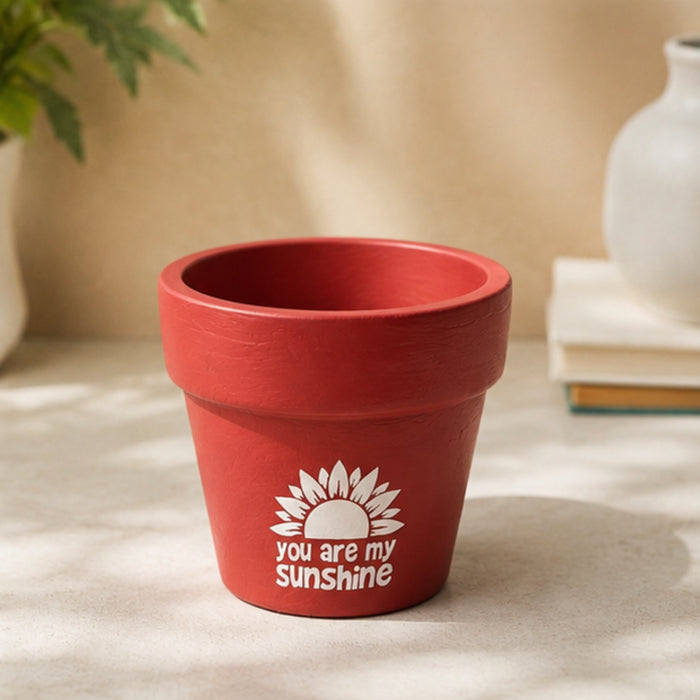 Handpainted Terracotta Flower Pot - "You Are My Sunshine"