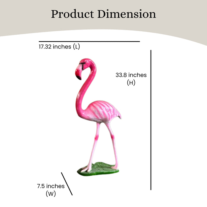 Vibrant Pink Flamingo Statue for Garden Decor – Hand-Painted Resin Flamingo Yard Art,