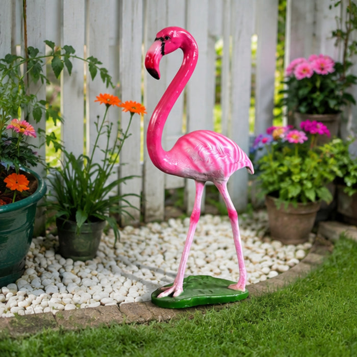 Vibrant Pink Flamingo Statue for Garden Decor – Hand-Painted Resin Flamingo Yard Art,