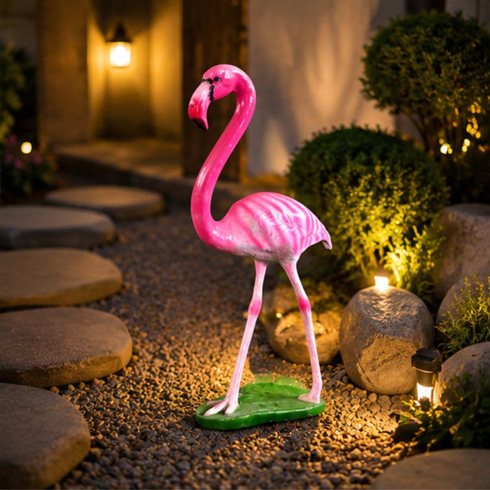 Vibrant Pink Flamingo Statue for Garden Decor – Hand-Painted Resin Flamingo Yard Art,