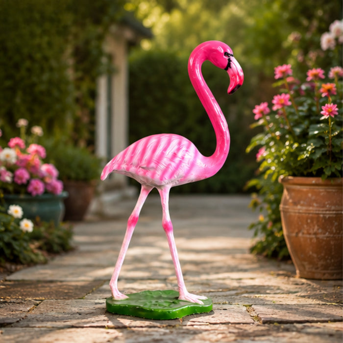 Vibrant Pink Flamingo Statue for Garden Decor – Hand-Painted Resin Flamingo Yard Art,