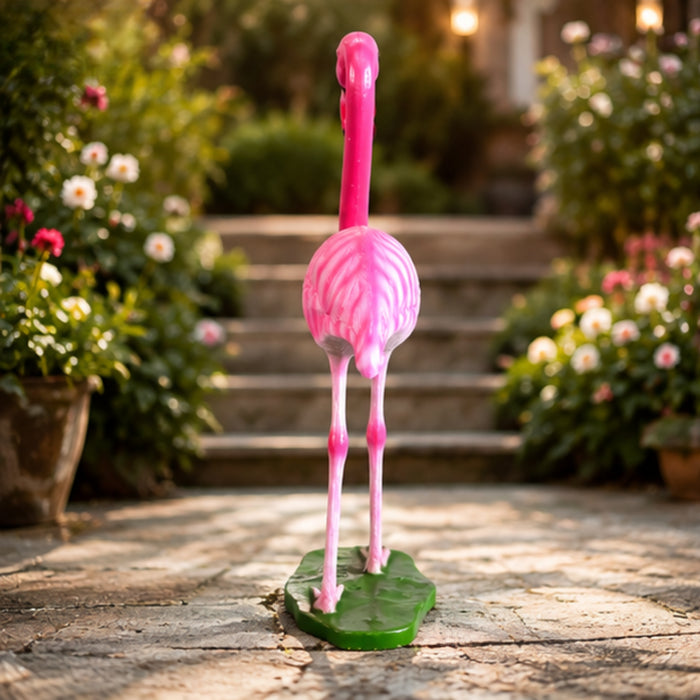 Vibrant Pink Flamingo Statue for Garden Decor – Hand-Painted Resin Flamingo Yard Art,