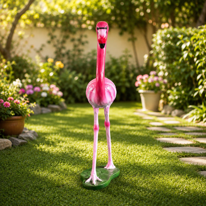 Vibrant Pink Flamingo Statue for Garden Decor – Hand-Painted Resin Flamingo Yard Art,
