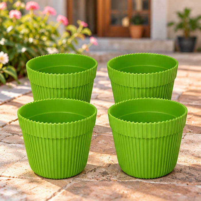 Wonderland (Set of 4 Green Fresh Plastic Garden Pot