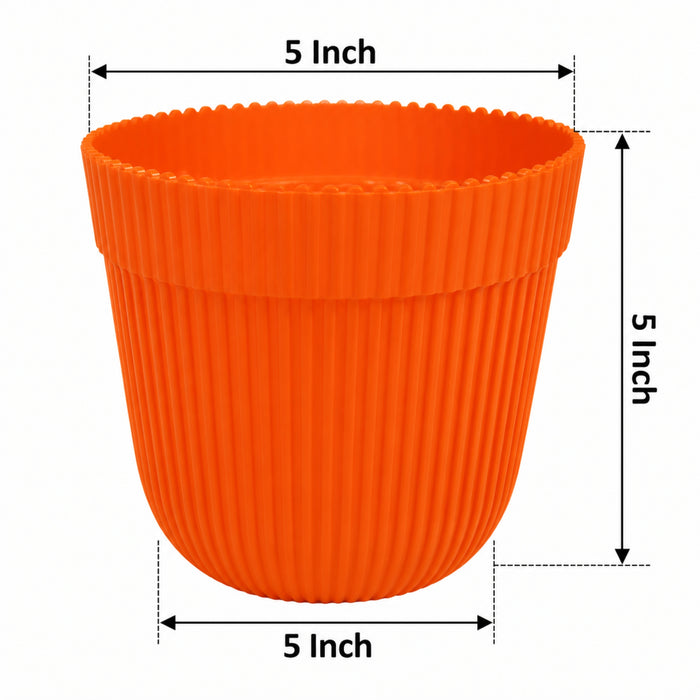 (Set of 2 Orange French Plastic Garden Pot