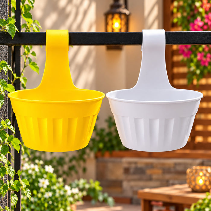 13.5 Inch Plastic Hanging Planter Pot – Hanging Flower Pot for Balcony, Garden & Home Decor