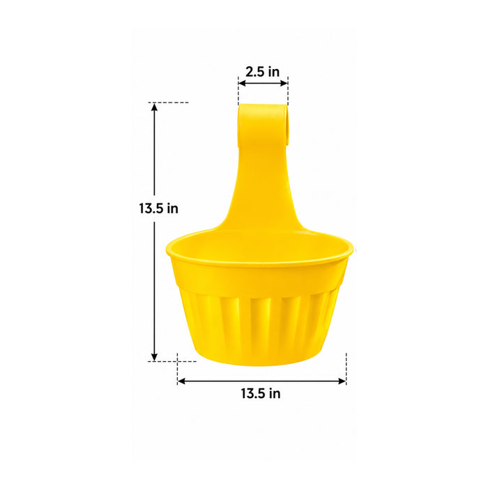 13.5 Inch Plastic Hanging Planter Pot – Hanging Flower Pot for Balcony, Garden & Home Decor