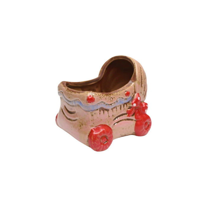 Wonderland imported ceramic pram shape planter | Style 3| can grow plants directly