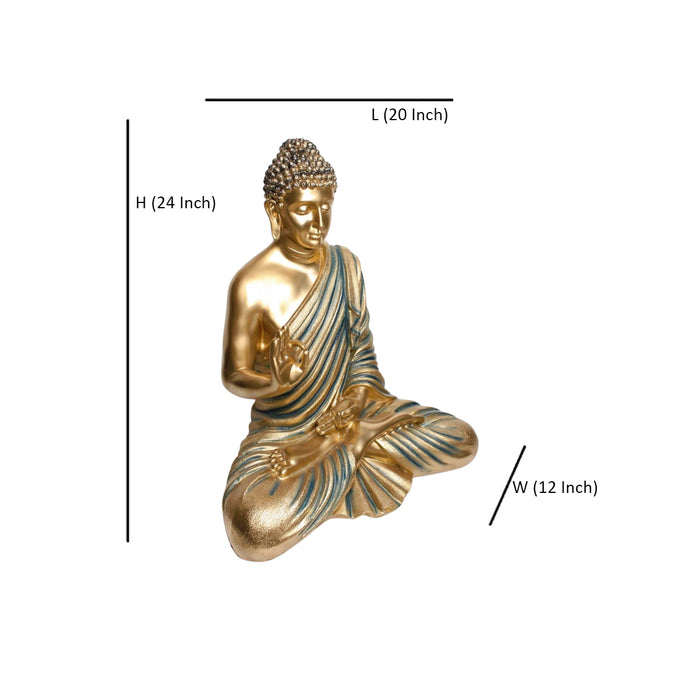 Wonderland 14 inches Ashirvad Avastha Buddha (Style 02) Resin Statue, showpiece, Gift