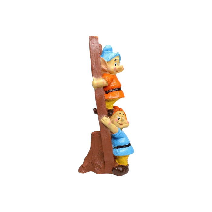 Wonderland  Resin Funny 2 Gnomes on Ladder Santa Idol, Standard (Style 03)