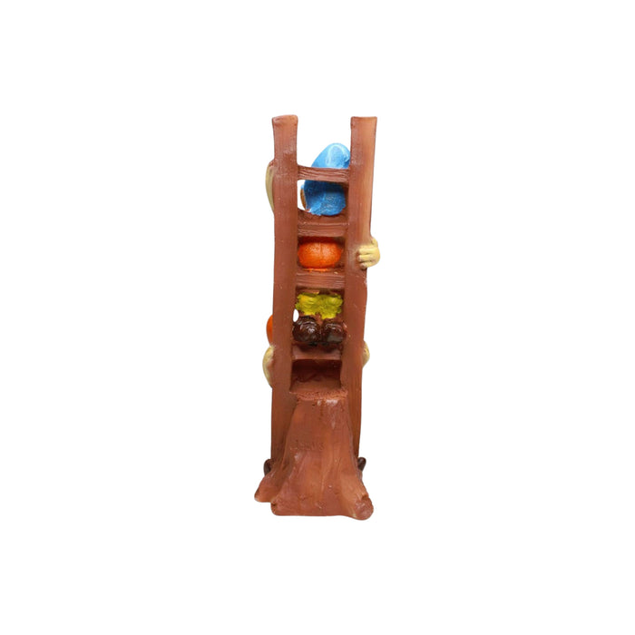 Wonderland  Resin Funny 2 Gnomes on Ladder Santa Idol, Standard (Style 03)