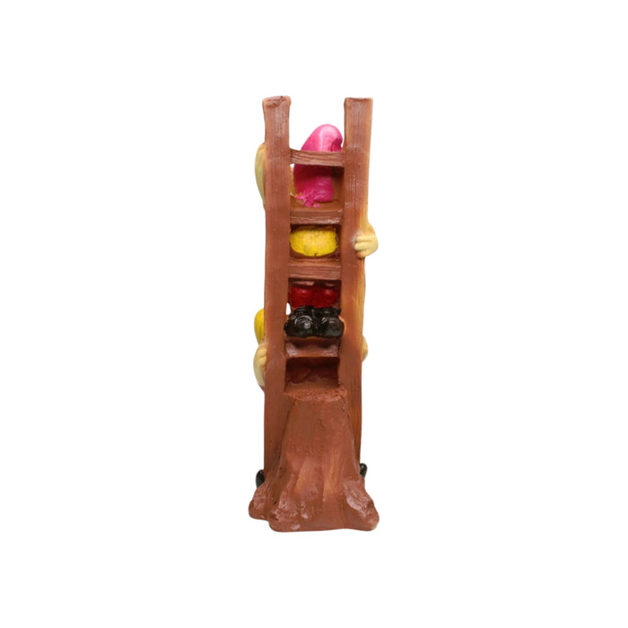 Wonderland  Resin Funny 2 Gnomes on Ladder Santa Idol, Standard (Style 02)