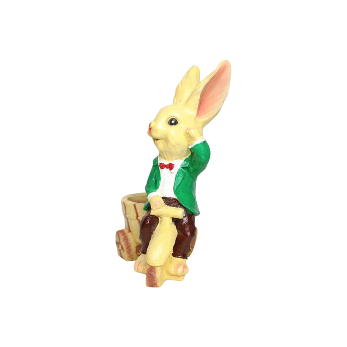 Wonderland Resin Bunny Boy On Cycle for Home Decor, Garden Decoration, Balcony Decoration - Standard, 1 Piece