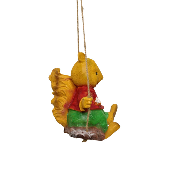 Wonderland Resin Hanging Boy Squirrel Statue for Garden Decor