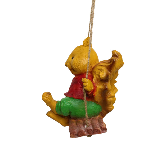 Wonderland Resin Hanging Boy Squirrel Statue for Garden Decor