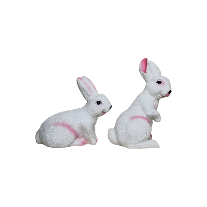 Wonderland ( Set of 2)  Resin Sitting and Standing Rabbits, Resin Statues for Garden Decor, Balcony Decoration, Home Decor, Home Decoration