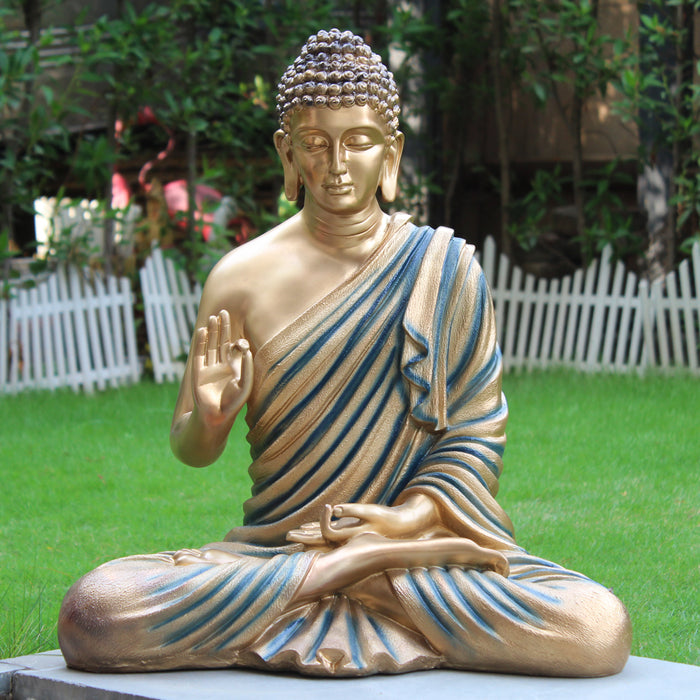 Wonderland 14 inches Ashirvad Avastha Buddha (Style 02) Resin Statue, showpiece, Gift