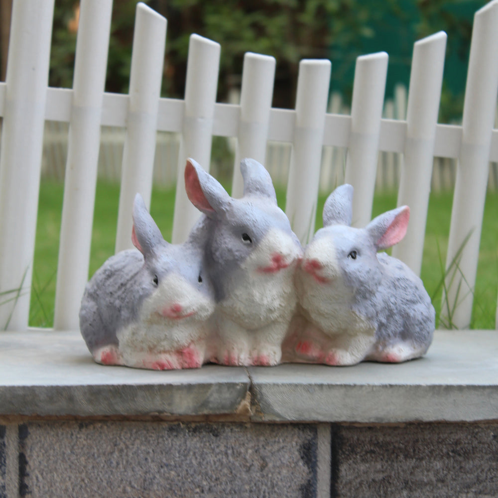 Resin Three Joint Rabbits for Garden Decoration,