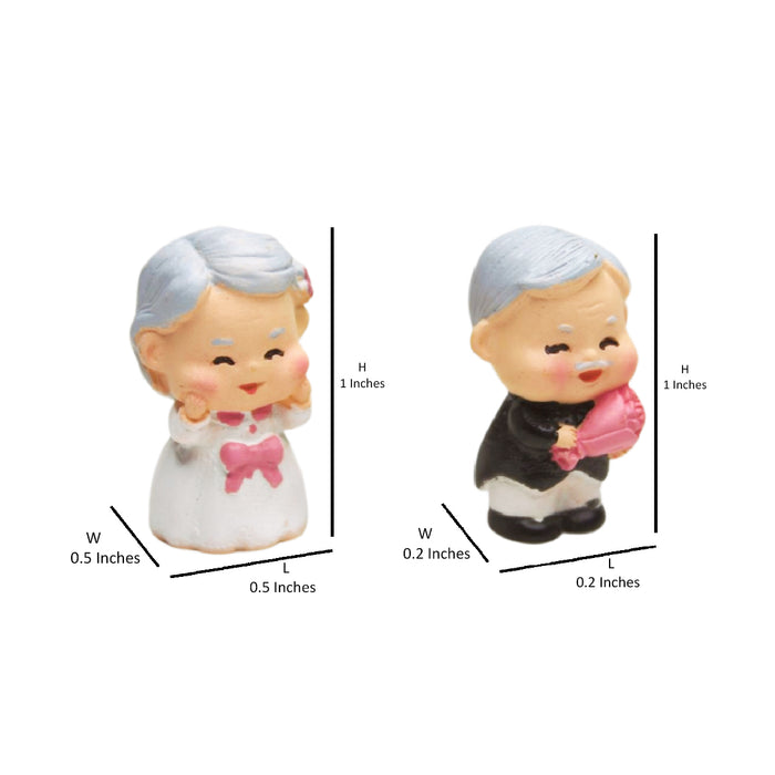 Wonderland imported miniatures ( pack of 4 ) old couple grandma grandpa