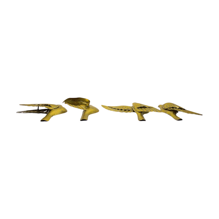 Wonderland SET of 4 Flying Birds Wall Metal Art, Golden Metal Birds, wall decoration, home interiors