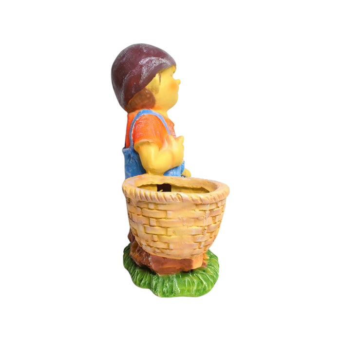 Wonderland Cute Boy with Planter Resin For Home & Garden Décor, planters, pot, flower pot