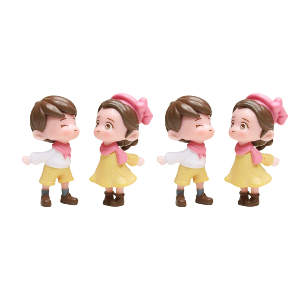 Imported Miniatures ( pack of 4 ) Romantic Couple Miniature | Shelf Décor | Miniature Figurine| Shelf Décor | Resin Home décor | Gift Items| Car Dashboard- Boy- 1x1x2, Girl- 1x1.2x2.2 inch
