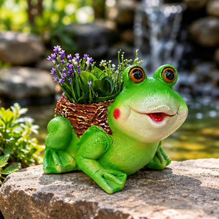 Cute Outdoor Frog Planter  for home and garden decor