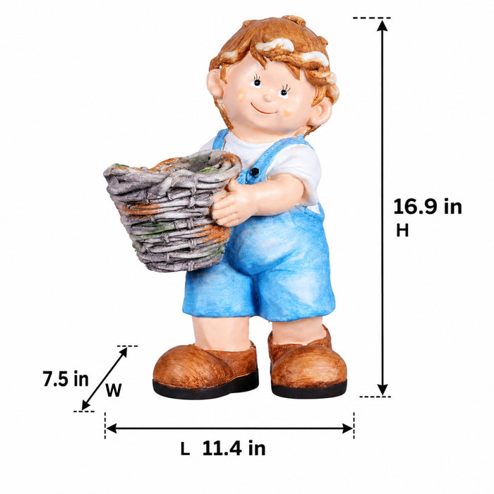 Boy with Pot (Standing) Planter, planters for Garden pots and planters, Home Decor, Garden Decor, Garden pots for Balcony Decoration, Kids Room, Gift