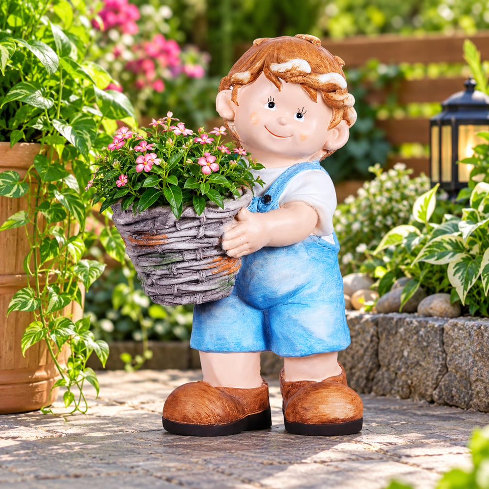 Boy with Pot (Standing) Planter, planters for Garden pots and planters, Home Decor, Garden Decor, Garden pots for Balcony Decoration, Kids Room, Gift