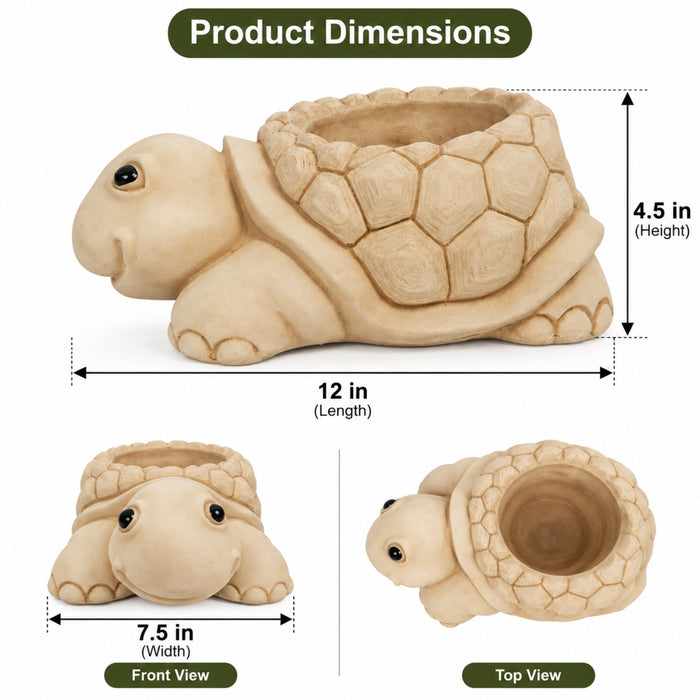 Tortoise Pot/Planters (Buddha Statue, Monk Statue, Garden Statue, Outdoor décor, Resin décor) (Feng Shui Items, Zen Garden)