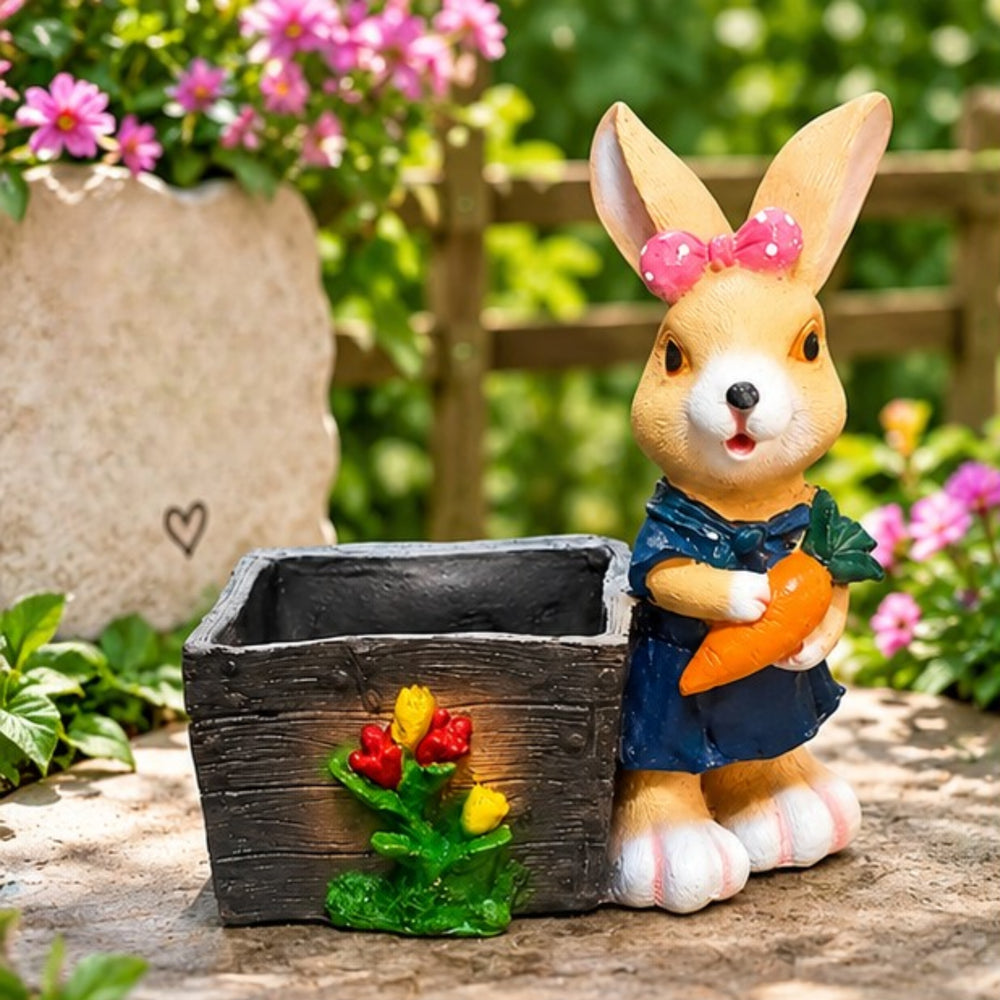 Whimsical Bunny Rabbit Garden Planter