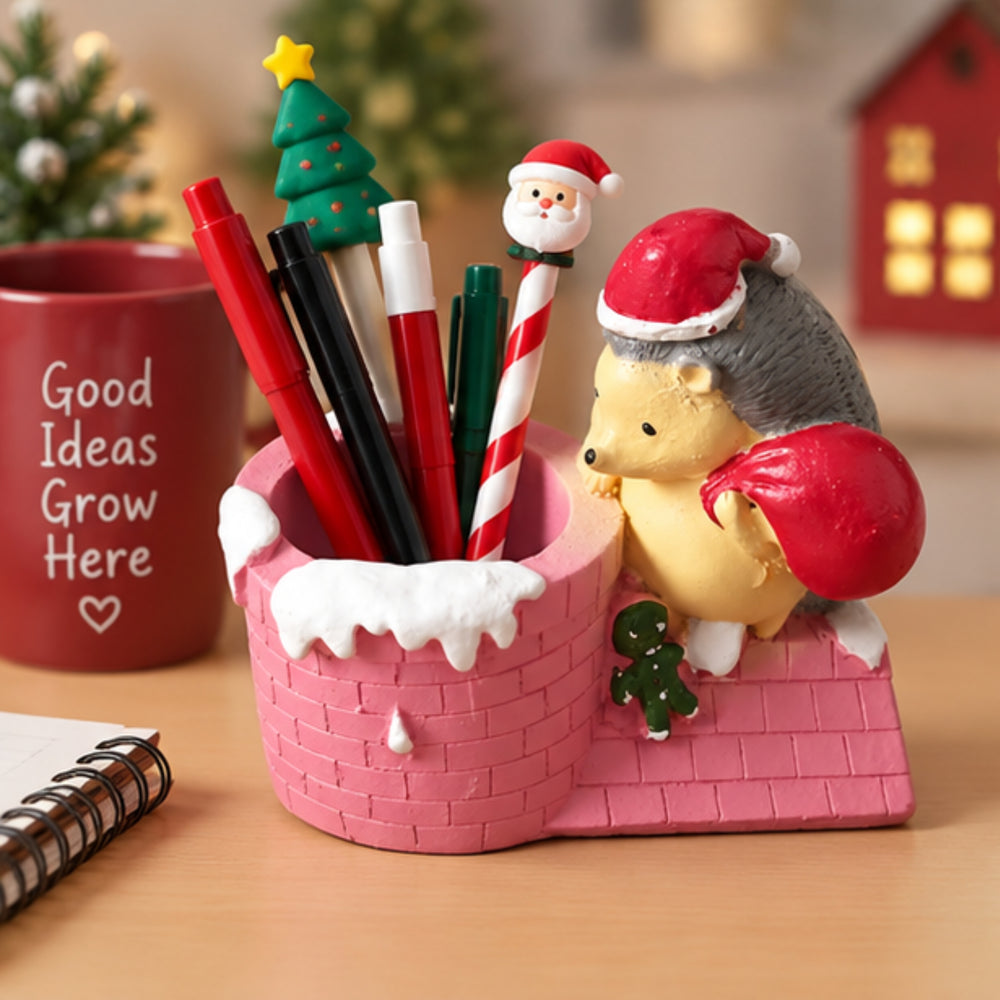 Hedgehog in Santa Hat Planter  / Mini Succulent Planter- Material - Resin