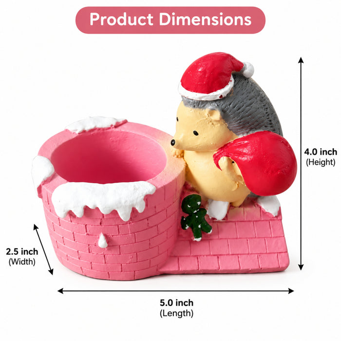 Hedgehog in Santa Hat Planter  / Mini Succulent Planter- Material - Resin