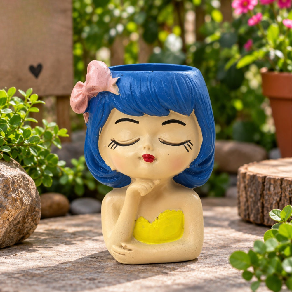Succulent Girl Planter|Garden accessories|Cute girl Flower pot