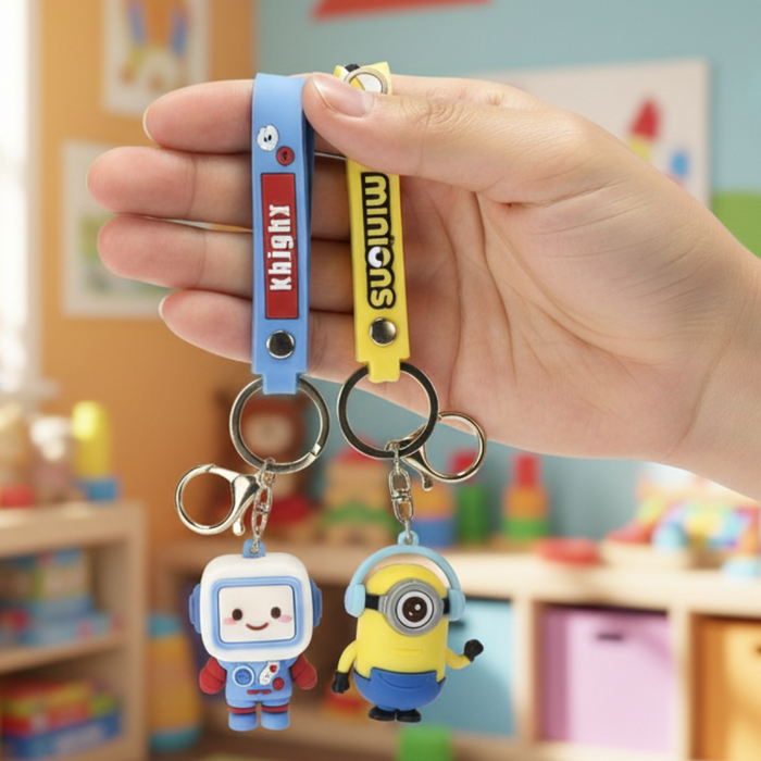 Wonderland Kawaii style ( set of 2) Cartoon Keychain Set – "Smile & Dream Big" Series Keyrings for Bags & Keys