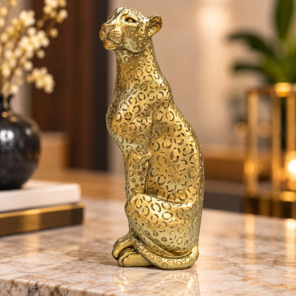 Golden Textured Cheetah/Leopard Statue