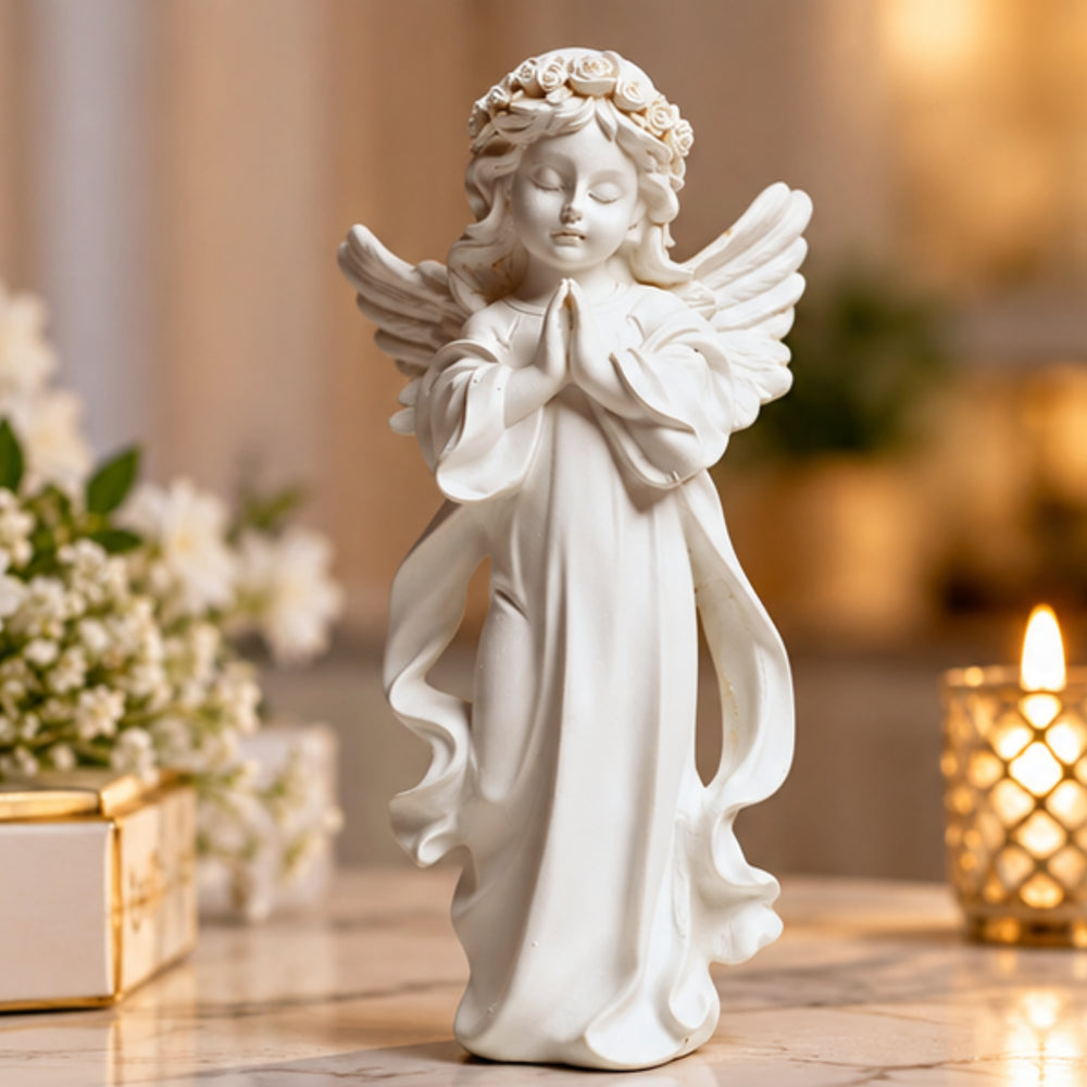 Angel big wings praying statue, home decoration, gift