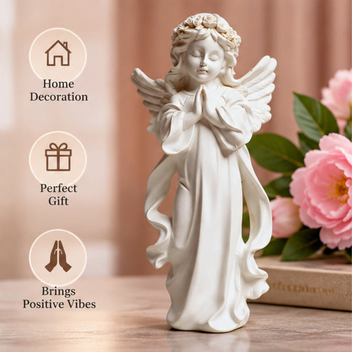 Angel big wings praying statue, home decoration, gift