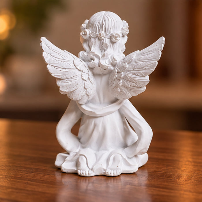 Angel big wings hand on heart, table decoration, home décor