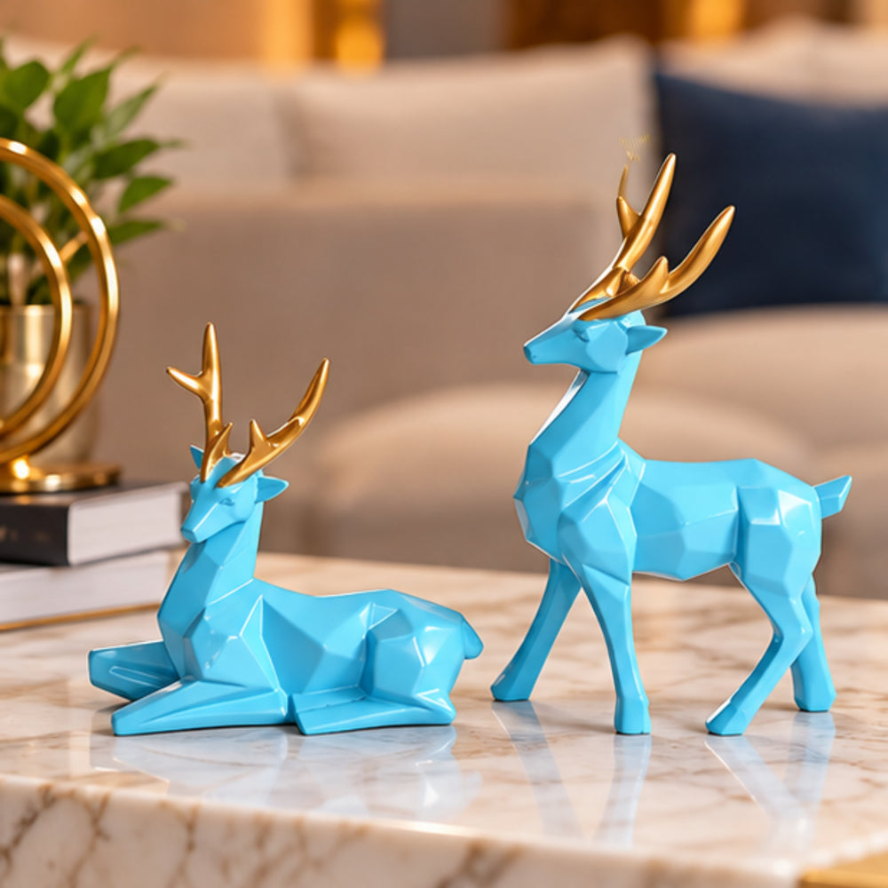 Modern Geometric Deer Statues