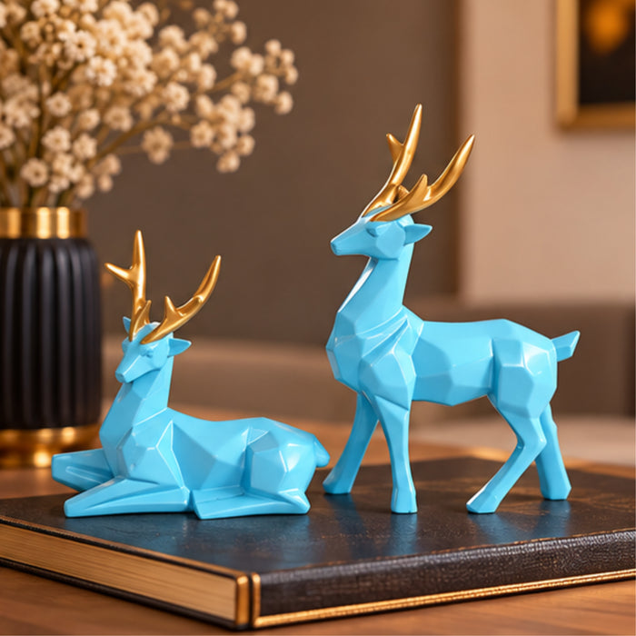 Modern Geometric Deer Statues