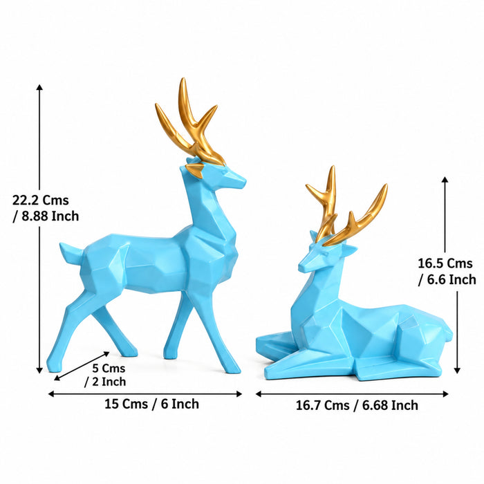 Modern Geometric Deer Statues