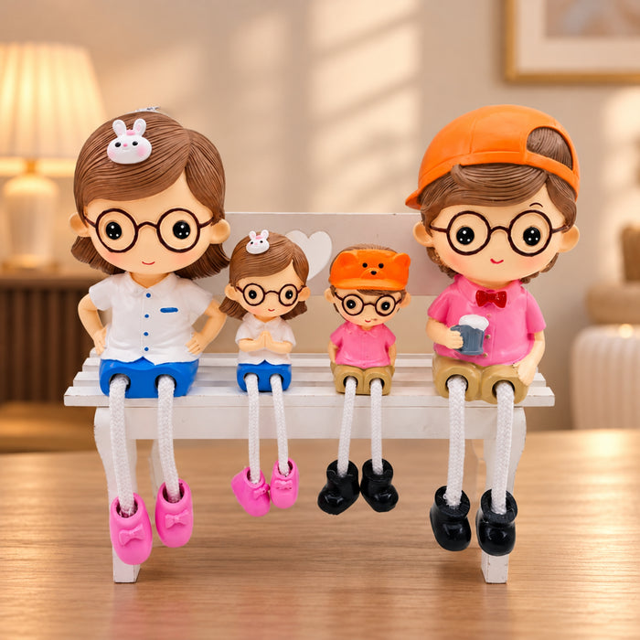 Hanging Legs Showpiece – Cute Family Figurine Decorative Statue