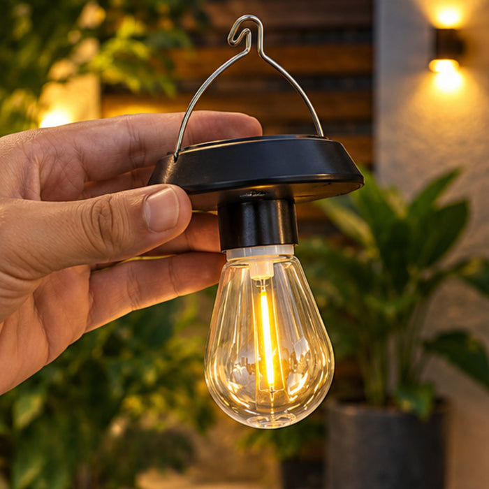 Portable Solar Hanging LED Bulbs with Integrated Hooks (Set of 3) – Outdoor & Garden Decor Lighting
