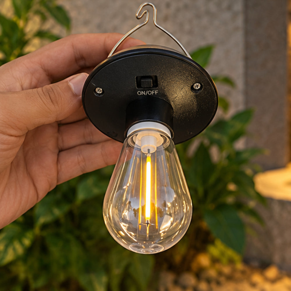 Portable Solar Hanging LED Bulbs with Integrated Hooks (Set of 3) – Outdoor & Garden Decor Lighting