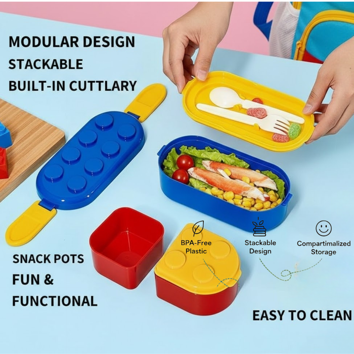 Kids-  900 ml plastic Lunch Box  (price per pc)|Leak-Resistant, Lightweight Lunch Container for School & Travel-8x3.5x4.5 inch