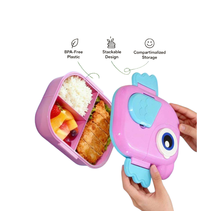 Kids- 750 ml plastic lunch box  (price per pc)|Leak-Resistant, Lightweight Lunch Container for School & Travel- 7x7x3 inch